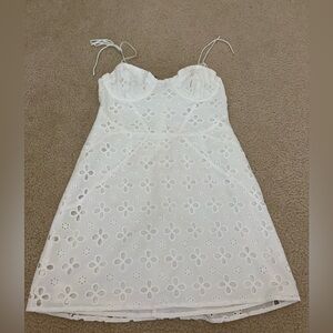 White for love and lemons eyelet mini dress